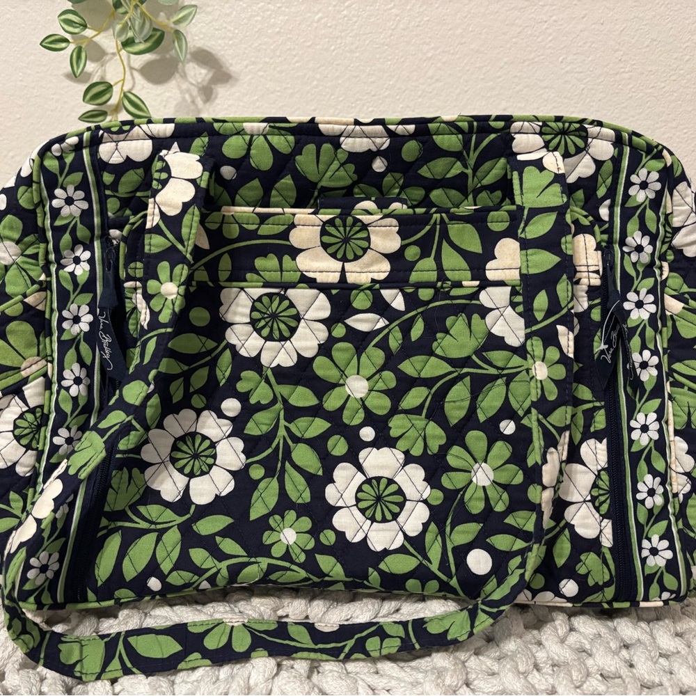Vera Bradley Green and White Floral Baby Bag